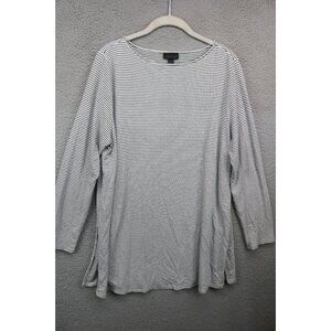 J. Jill Wearever Long Sleeve Tunic-Large-Side Slits-Nautical-Preppy